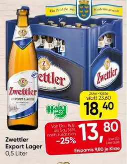 Spar Zwettler Export Lager Angebot
