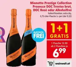 Interspar Mionetto Prestige Collection Prosecco DOC Treviso brut, DOC Rosé oder Alkoholfrei Angebot