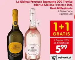 Interspar La Gioiosa Prosecco Spumante DOC Treviso oder La Gioiosa Prosecco DOC Rosé Millesimato Angebot