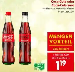 Interspar Coca-Cola oder Coca-Cola zero Angebot