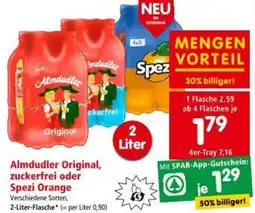 Interspar Almdudler Original zuckerfrei oder Spezi Orange Angebot