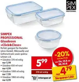 Interspar SIMPEX PROFESSIONAL Glasdosen Click&Close Angebot