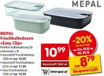 Interspar MEPAL Frischhaltedosen Easy Clip Angebot