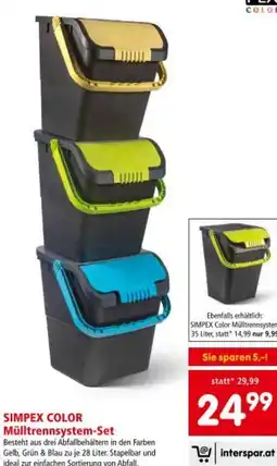 Interspar SIMPEX COLOR Mülltrennsystem-Set Angebot