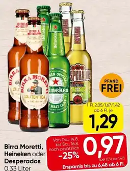 Spar Birra Moretti, Heineken oder Desperados Angebot