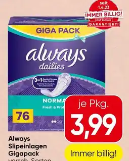 Spar Always Slipeinlagen Gigapack Angebot