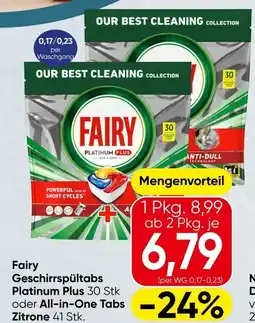 Spar Fairy Geschirrspültabs Platinum Plus Angebot
