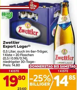 Billa Zwettler Export Lager² Angebot