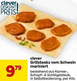 Billa clever Grillsteaks vom Schwein mariniert Angebot