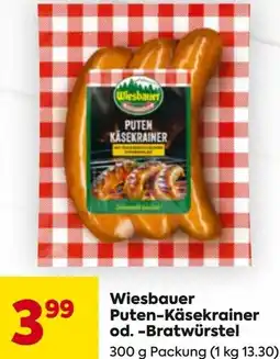 Billa Wiesbauer Puten-Käsekrainer od Bratwürstel Angebot