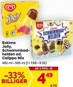 Billa Eskimo Jolly Schwimmbad- helden od. Calippo Mix Angebot