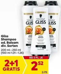 Billa Gliss Shampoo od. Balsam div. Sorten Angebot