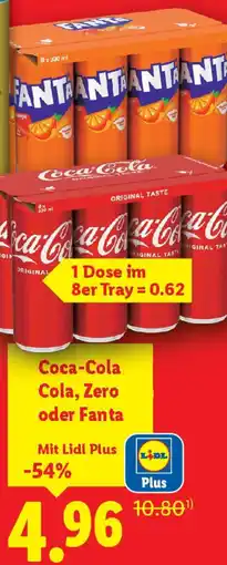 Lidl Coca-Cola Cola, Zero oder Fanta Angebot