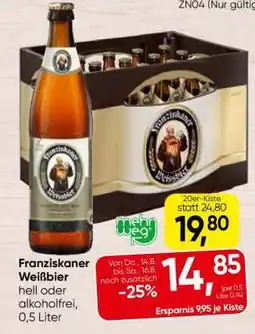 Spar Franziskaner Weißbier Angebot