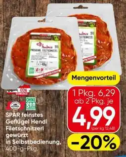 Spar SPAR feinstes Geflügel Hendl Filetschnitzerl gewürzt in Selbstbedienung Angebot