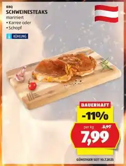 Hofer BBQ SCHWEINESTEAKS Angebot