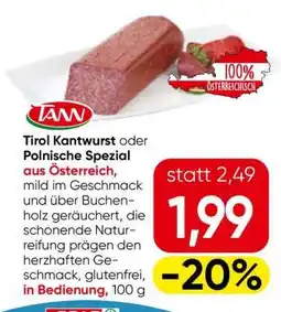 Eurospar Tirol Kantwurst oder Polnische Spezial Angebot