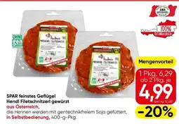 Eurospar SPAR feinstes Geflügel Hendl Filetschnitzler gewürzt Angebot