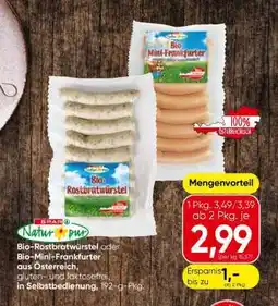 Eurospar Bio-Rostbratwürstel oder Bio-Mini-Frankfurter Angebot