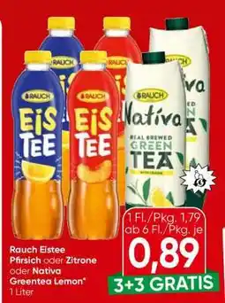 Eurospar Rauch Eistee Pfirsich oder Zitrone oder Nativa Greentea Lemon Angebot
