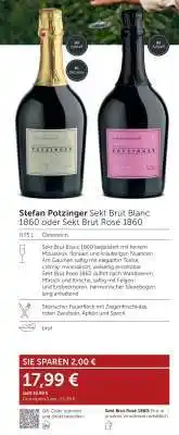 Interspar Stefan Potzinger Sekt Brut Blanc 1860 oder Sekt Brut Rosé 1860 Angebot