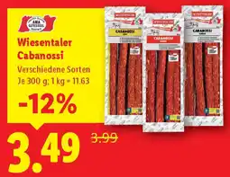 Lidl Wiesentaler Cabanossi Angebot