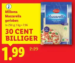 Lidl Milbona Mozzarella gerieben Angebot