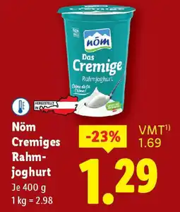 Lidl Nöm Cremiges Rahm joghurt Angebot