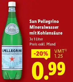 Lidl San Pellegrino Mineralwasser mit Kohlensäure Angebot