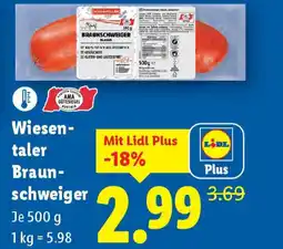 Lidl Wiesentaler braunschweiger Angebot
