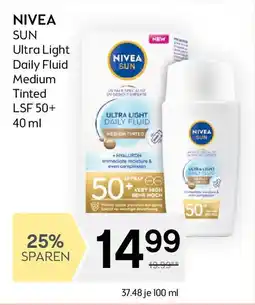 Bipa NIVEA Sun Ultra Light Daily Fluid Medium Tinted LSF 50+ Angebot