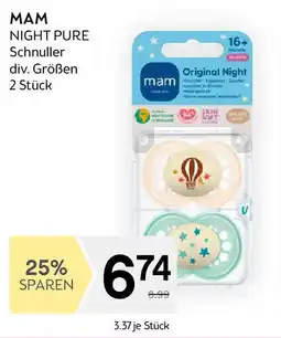 Bipa Mam night pure schnuller Angebot