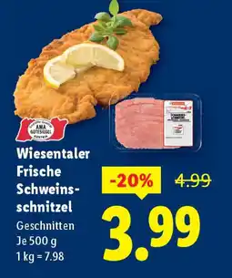 Lidl Wiesentaler Frische Schweins schnitzel Angebot