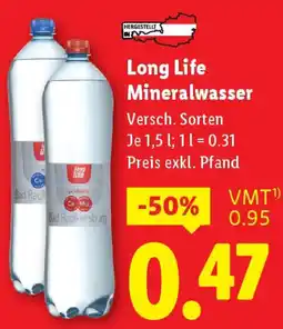 Lidl Long Life Mineralwasser Angebot