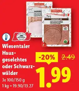 Lidl Wiesentaler Hausgeselchtes oder Schwarzwälder Angebot