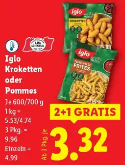 Lidl Iglo Kroketten oder Pommes Angebot