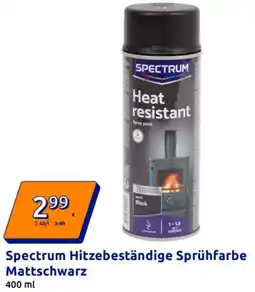 Action Spectrum Hitzebeständige Sprühfarbe Mattschwarz Angebot