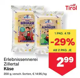 MPreis Erlebnissennerei Zillertal Käse Angebot