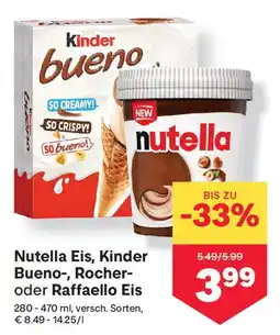 MPreis Nutella Eis, Kinder Bueno-, Rocher- oder Raffaello Eis Angebot