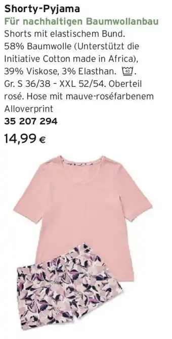 Tchibo Eduscho Shorty Pyjama Angebot