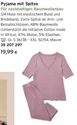 Tchibo Eduscho Pyjama mit Spitze Angebot