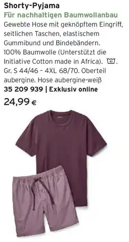 Tchibo Eduscho Shorty Pyjama Angebot