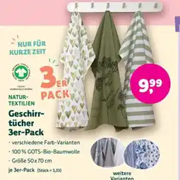 Denn's Biomarkt Geschirr tücher 3er-Pack Angebot