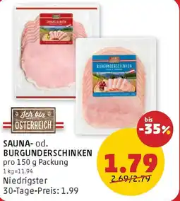 PENNY Sauna od. burgunderschinken Angebot