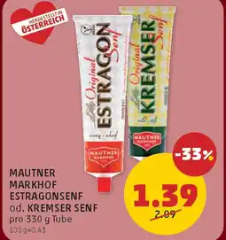 PENNY Mautner markhof estragonsenf od. kremser senf Angebot