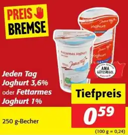 Nah&Frisch Jeden Tag Joghurt 3,6% oder Fettarmes Joghurt 1% Angebot
