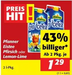 Nah&Frisch Pfanner Eistee Pfirsich oder Lemon-Lime Angebot