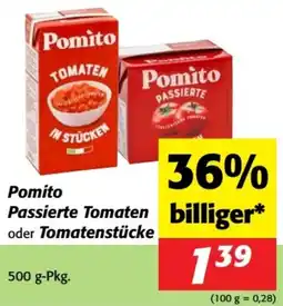 Nah&Frisch Pomito Passierte Tomaten oder Tomatenstücke Angebot