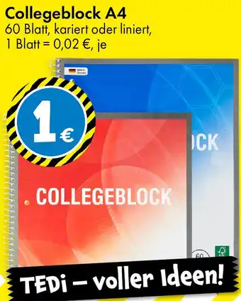 TEDi Collegeblock A4 Angebot