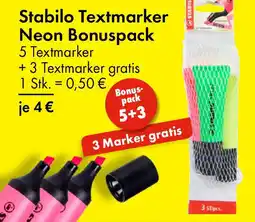 TEDi Stabilo Textmarker Neon Bonuspack Angebot